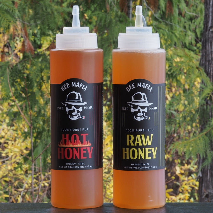 Combination of Raw Honey & Hot Honey infused and product of Canada